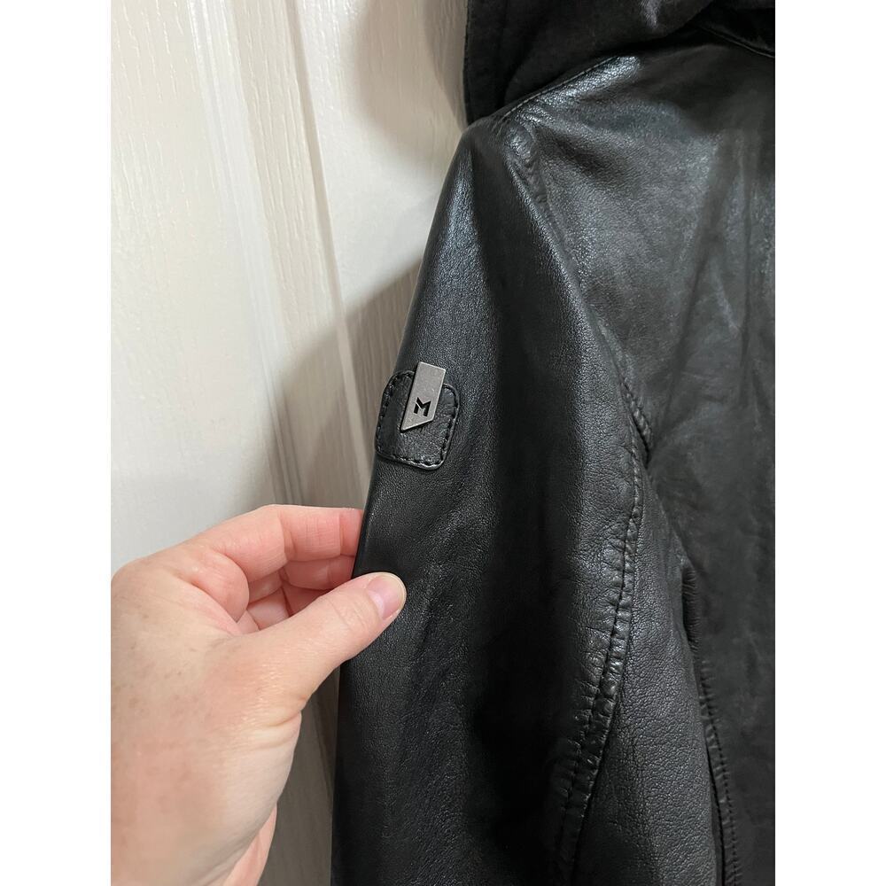 Mauritius Black Leather Jacket Medium Slim Fit NWT - Picture 6 of 13